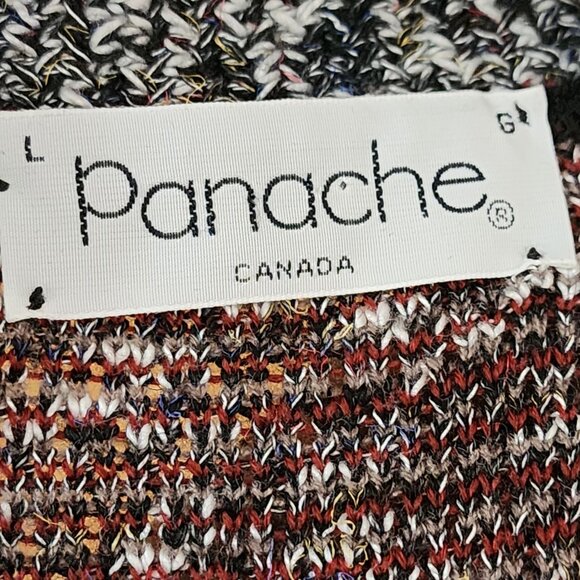 Panache Gray Retro Diamond Knit Button Front Cardigan - Picture 4 of 5